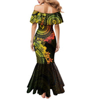 Vanuatu Mermaid Dress Hibisus Polynesian Pattern Reggae - Polynesian Pride