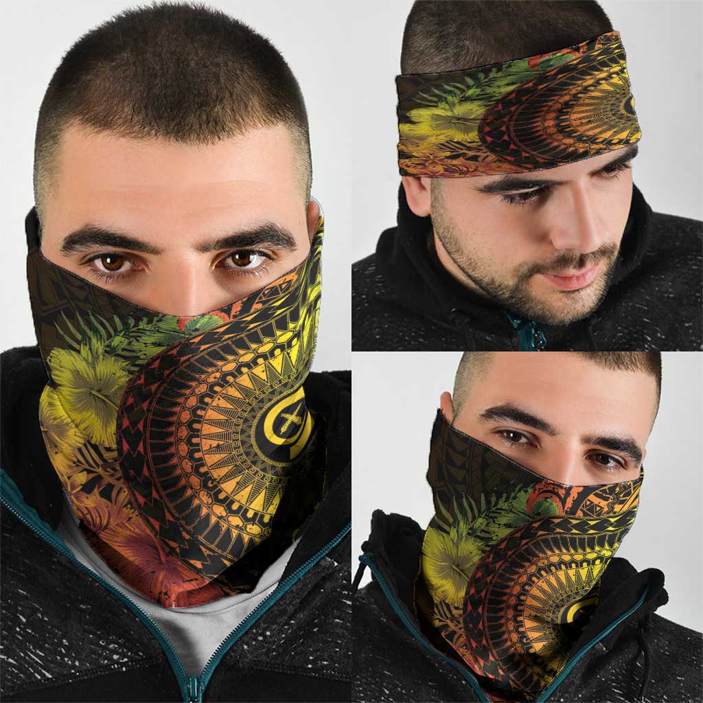 Vanuatu Neck Gaiter Hibisus Polynesian Pattern Reggae - Polynesian Pride