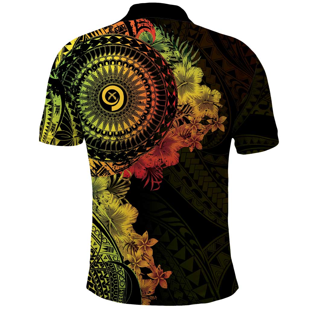 Vanuatu Polo Shirt Hibisus Polynesian Pattern Reggae - Polynesian Pride