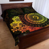 Vanuatu Quilt Bed Set Hibisus Polynesian Pattern Reggae - Polynesian Pride