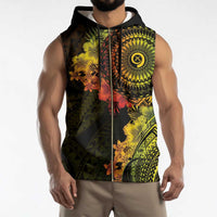 Vanuatu Sleeveless Zip Hoodie Hibisus Polynesian Pattern Reggae - Polynesian Pride