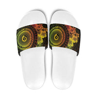 Vanuatu Slide Sandals Hibisus Polynesian Pattern Reggae - Polynesian Pride