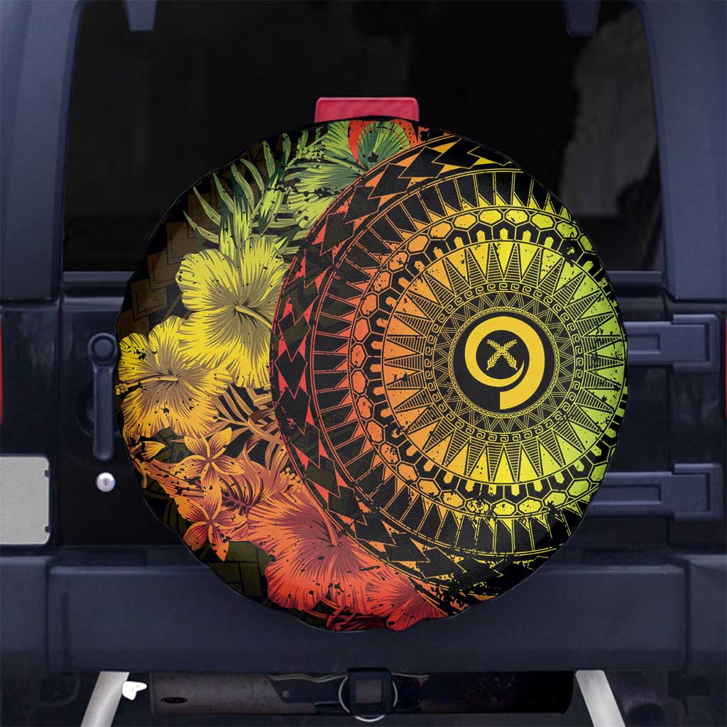 Vanuatu Spare Tire Cover Hibisus Polynesian Pattern Reggae - Polynesian Pride