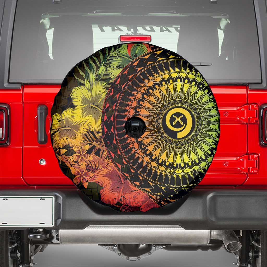 Vanuatu Spare Tire Cover Hibisus Polynesian Pattern Reggae - Polynesian Pride