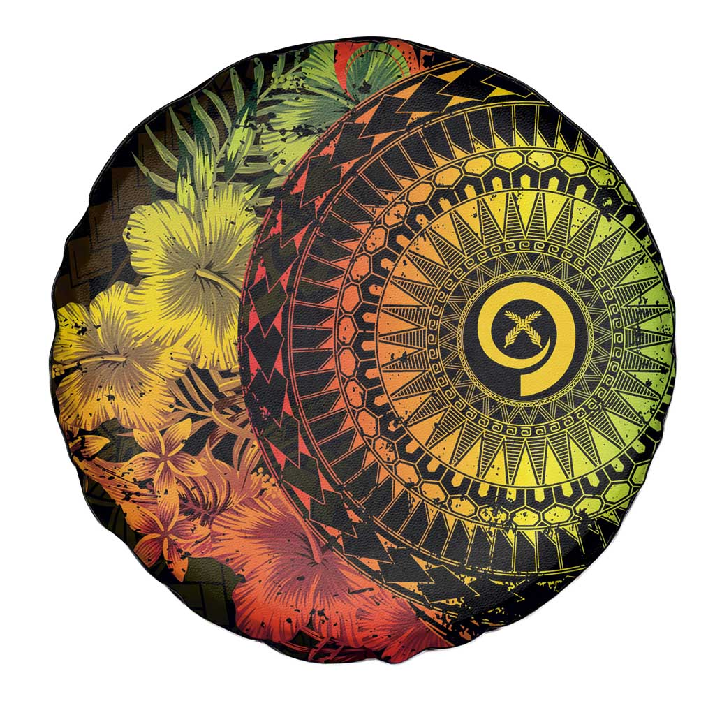 Vanuatu Spare Tire Cover Hibisus Polynesian Pattern Reggae - Polynesian Pride