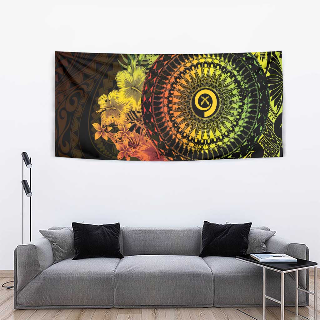 Vanuatu Tapestry Hibisus Polynesian Pattern Reggae - Polynesian Pride
