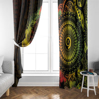 Vanuatu Window Curtain Hibisus Polynesian Pattern Reggae - Polynesian Pride