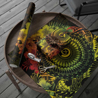 Vanuatu Wrapping Paper Hibisus Polynesian Pattern Reggae - Polynesian Pride