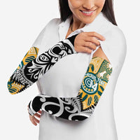 New Zealand Australia Rugby Arm Sleeves Wallabies Aboriginal All Black Maori Tiki Together - Polynesian Pride