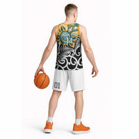 New Zealand Australia Rugby Custom Basketball Jersey Wallabies Aboriginal All Black Maori Tiki Together - Polynesian Pride