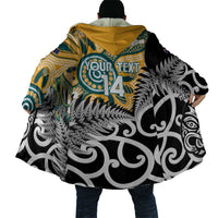 New Zealand Australia Rugby Custom Cloak Wallabies Aboriginal All Black Maori Tiki Together - Polynesian Pride