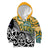 New Zealand Australia Rugby Custom Kid Hoodie Wallabies Aboriginal All Black Maori Tiki Together - Polynesian Pride