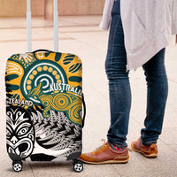 New Zealand Australia Rugby Luggage Cover Wallabies Aboriginal All Black Maori Tiki Together - Polynesian Pride