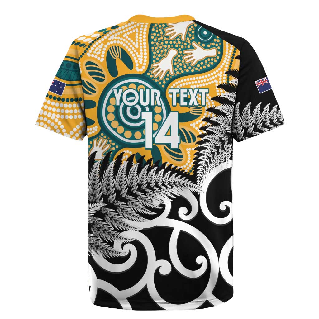 New Zealand Australia Rugby Custom Rugby Jersey Wallabies Aboriginal All Black Maori Tiki Together - Polynesian Pride
