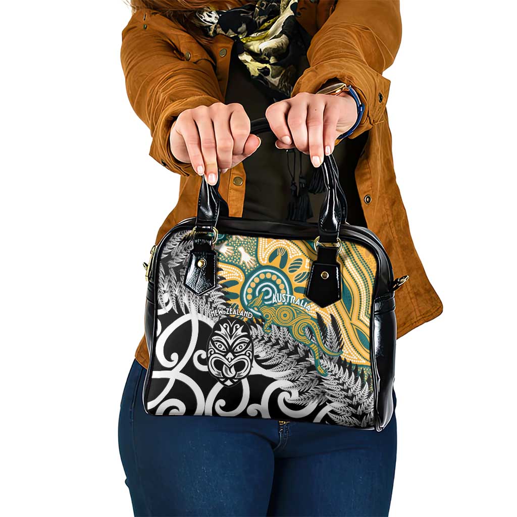 New Zealand Australia Rugby Shoulder Handbag Wallabies Aboriginal All Black Maori Tiki Together - Polynesian Pride