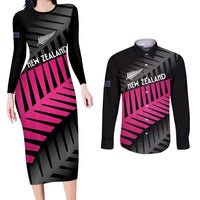 New Zealand Silver Fern Rugby Custom Couples Matching Long Sleeve Bodycon Dress and Long Sleeve Button Shirt 2025 All Black Go Champions - Polynesian Pride