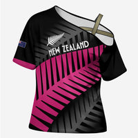 New Zealand Silver Fern Rugby Custom Cross Shoulder Shirt 2025 All Black Go Champions - Polynesian Pride