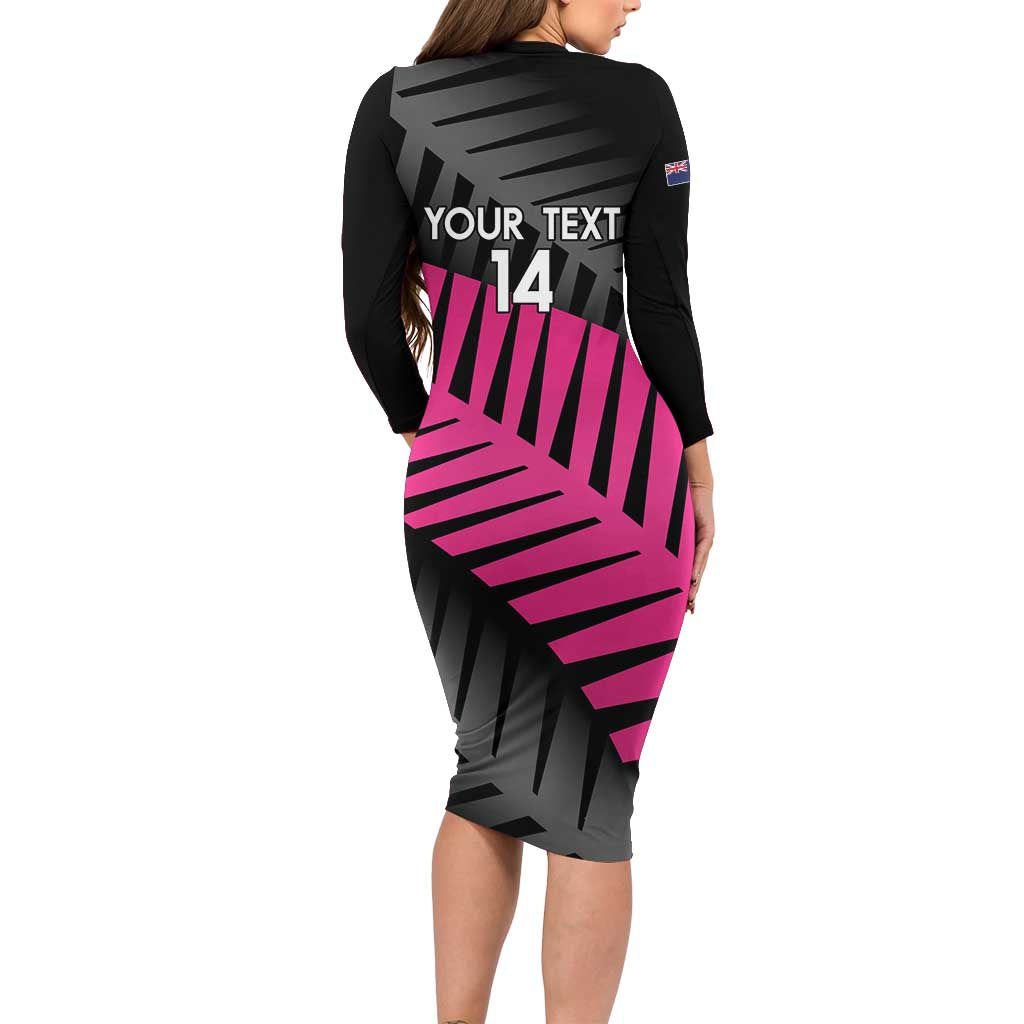 New Zealand Silver Fern Rugby Custom Family Matching Long Sleeve Bodycon Dress and Hawaiian Shirt 2025 All Black Go Champions - Polynesian Pride