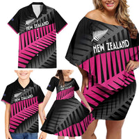 New Zealand Silver Fern Rugby Custom Family Matching Off Shoulder Short Dress and Hawaiian Shirt 2025 All Black Go Champions - Polynesian Pride