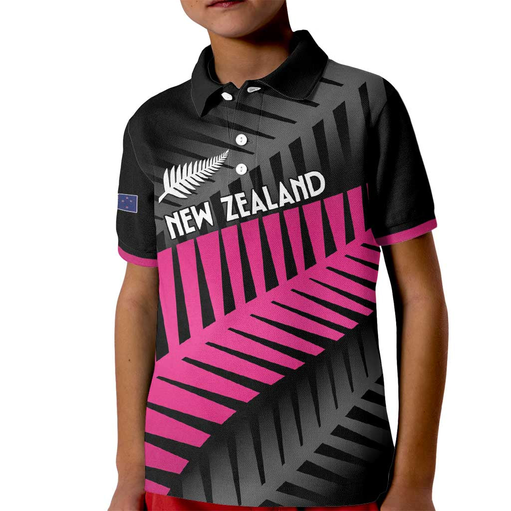 New Zealand Silver Fern Rugby Custom Kid Polo Shirt 2025 All Black Go Champions - Polynesian Pride