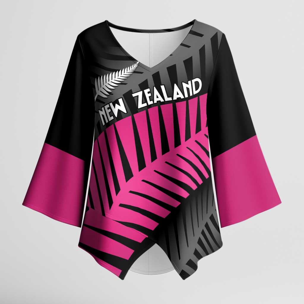 New Zealand Silver Fern Rugby Custom Kimono Sleeve Blouse 2025 All Black Go Champions - Polynesian Pride
