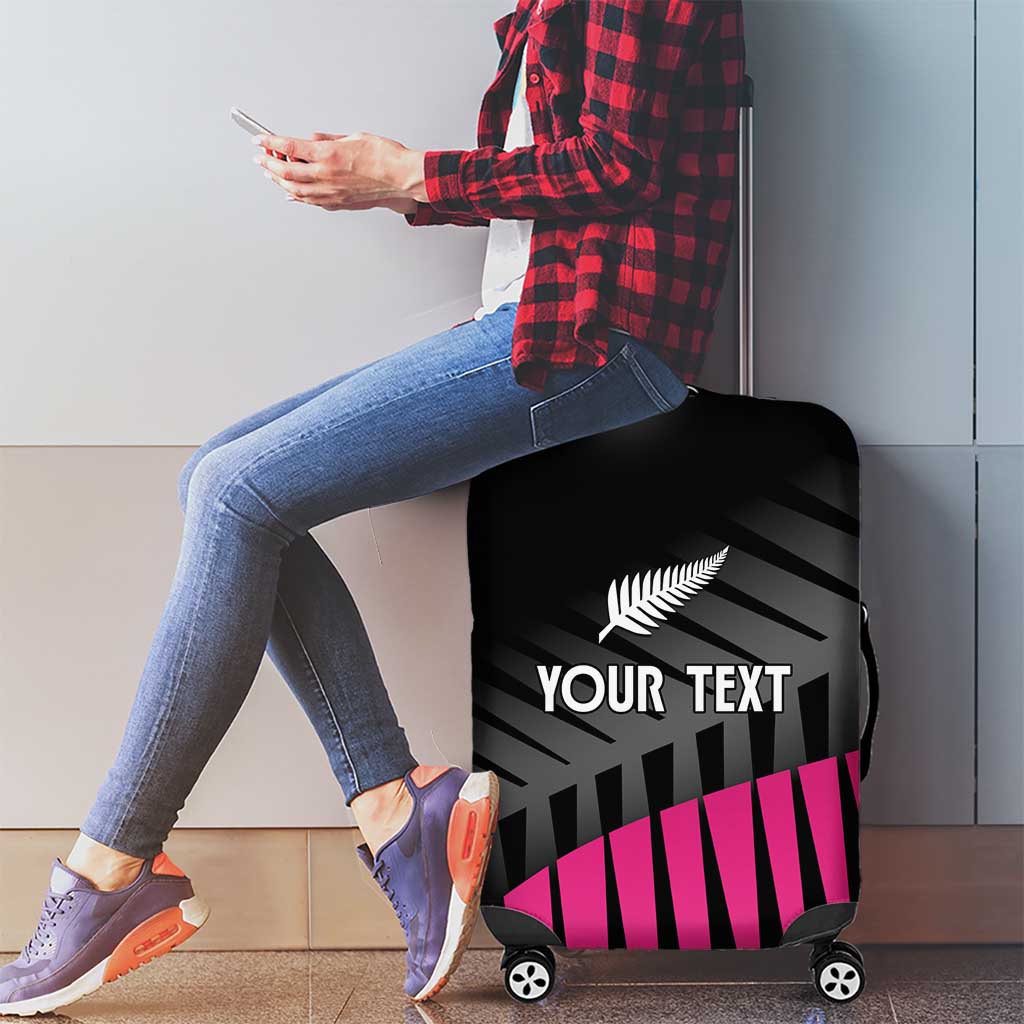 New Zealand Silver Fern Rugby Custom Luggage Cover 2025 All Black Go Champions - Polynesian Pride