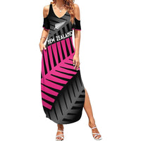 New Zealand Silver Fern Rugby Custom Summer Maxi Dress 2025 All Black Go Champions - Polynesian Pride