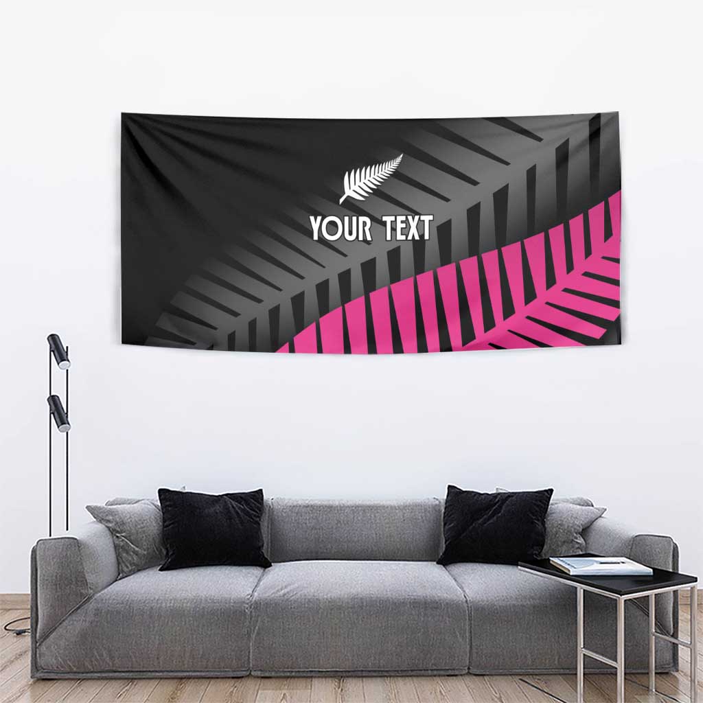 New Zealand Silver Fern Rugby Custom Tapestry 2025 All Black Go Champions - Polynesian Pride