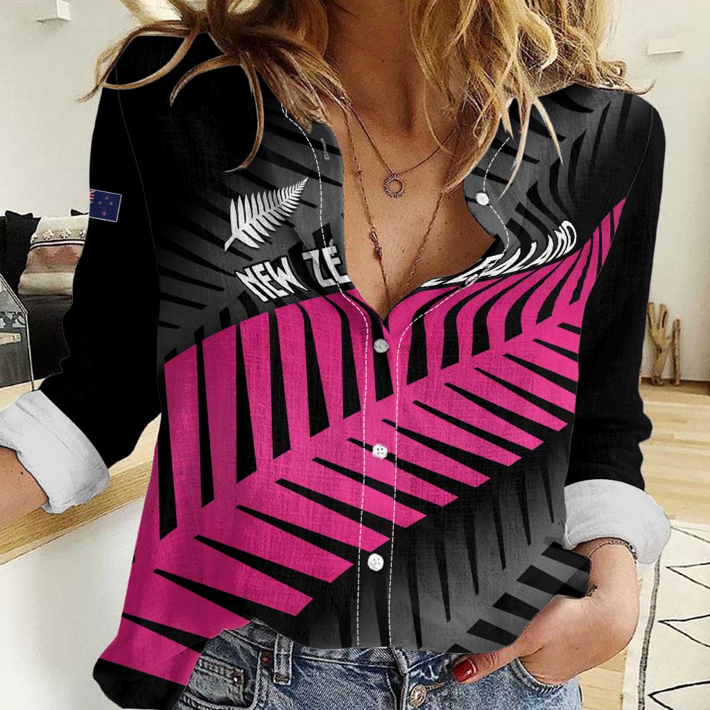 New Zealand Silver Fern Rugby Custom Women Casual Shirt 2025 All Black Go Champions - Polynesian Pride