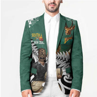 New Zealand South Africa Rugby Custom Blazer Springboks Kente All Black Maori Together - Polynesian Pride