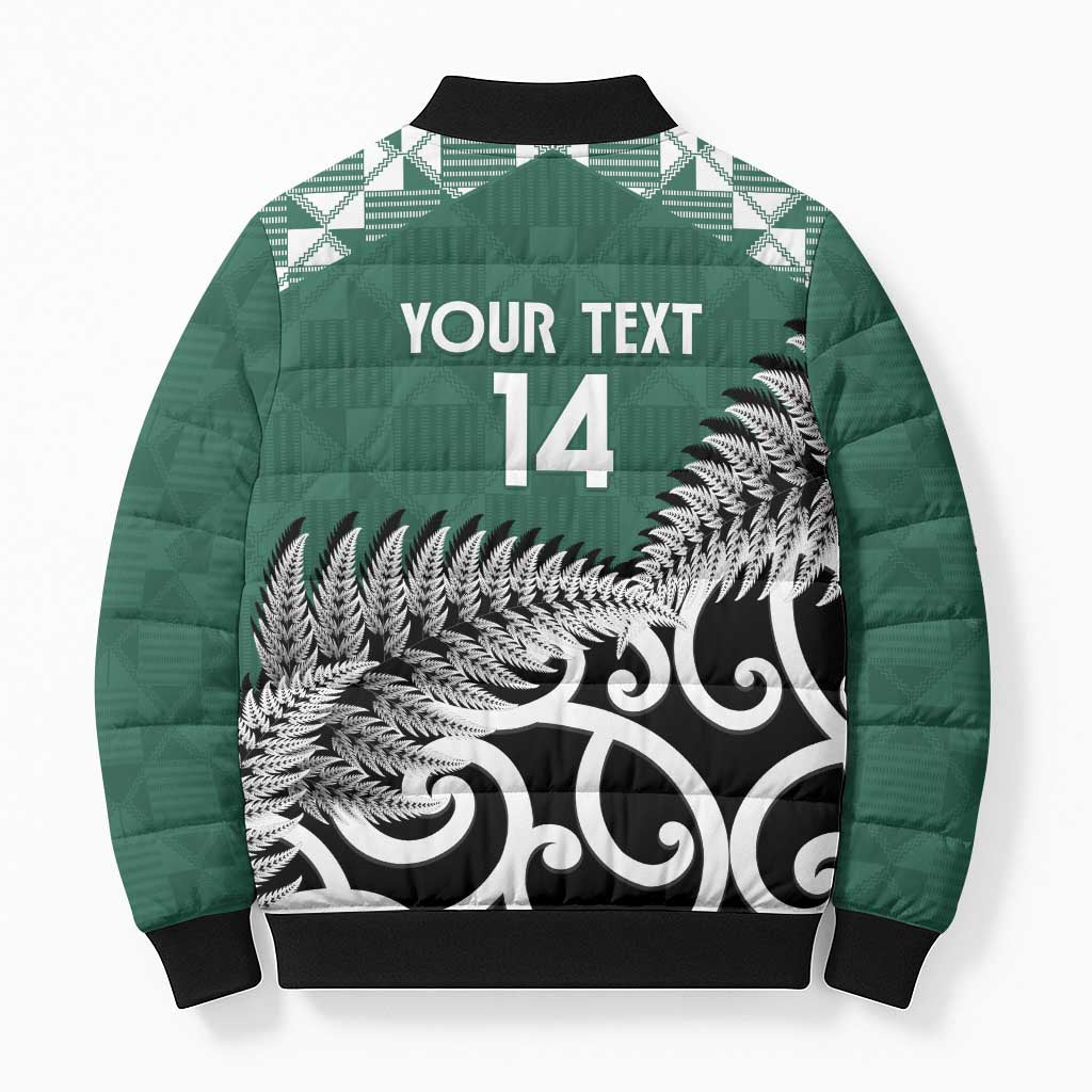 New Zealand South Africa Rugby Custom Bomber Puffer Jacket Springboks Kente All Black Maori Together - Polynesian Pride
