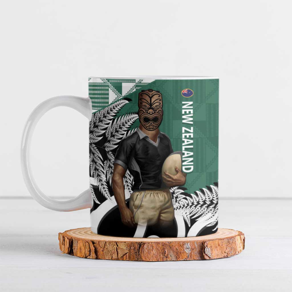 New Zealand South Africa Rugby Ceramic Mug Springboks Kente All Black Maori Together - Polynesian Pride