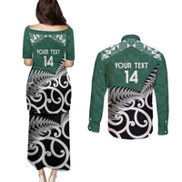New Zealand South Africa Rugby Custom Couples Matching Puletasi and Long Sleeve Button Shirt Springboks Kente All Black Maori Together - Polynesian Pride