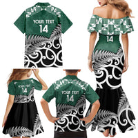 New Zealand South Africa Rugby Custom Family Matching Mermaid Dress and Hawaiian Shirt Springboks Kente All Black Maori Together - Polynesian Pride