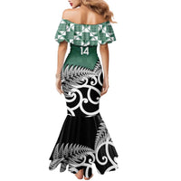 New Zealand South Africa Rugby Custom Family Matching Mermaid Dress and Hawaiian Shirt Springboks Kente All Black Maori Together - Polynesian Pride