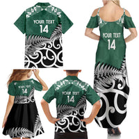 New Zealand South Africa Rugby Custom Family Matching Summer Maxi Dress and Hawaiian Shirt Springboks Kente All Black Maori Together - Polynesian Pride