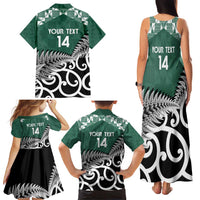 New Zealand South Africa Rugby Custom Family Matching Tank Maxi Dress and Hawaiian Shirt Springboks Kente All Black Maori Together - Polynesian Pride