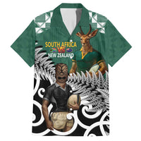 New Zealand South Africa Rugby Custom Family Matching Tank Maxi Dress and Hawaiian Shirt Springboks Kente All Black Maori Together - Polynesian Pride