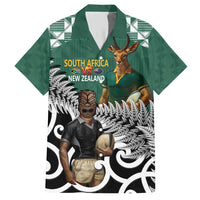 New Zealand South Africa Rugby Custom Hawaiian Shirt Springboks Kente All Black Maori Together - Polynesian Pride