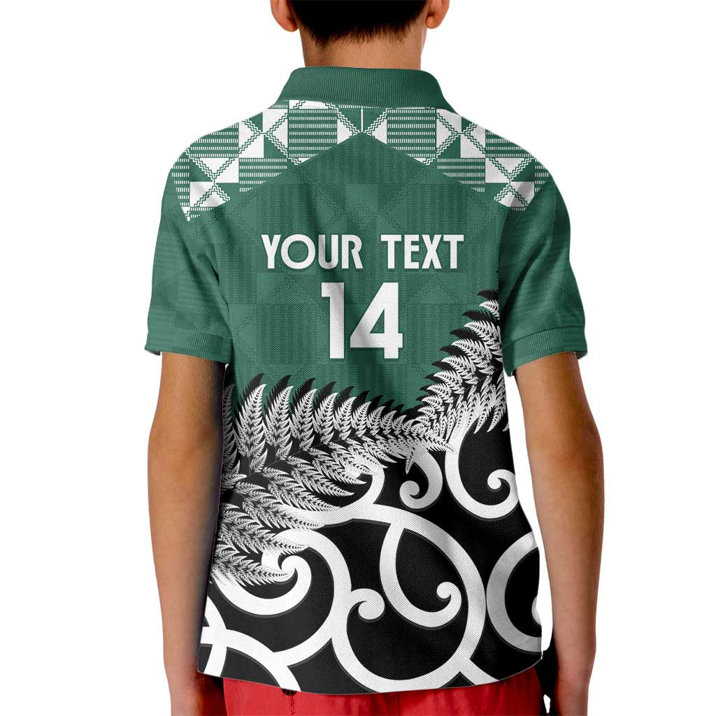 New Zealand South Africa Rugby Custom Kid Polo Shirt Springboks Kente All Black Maori Together - Polynesian Pride