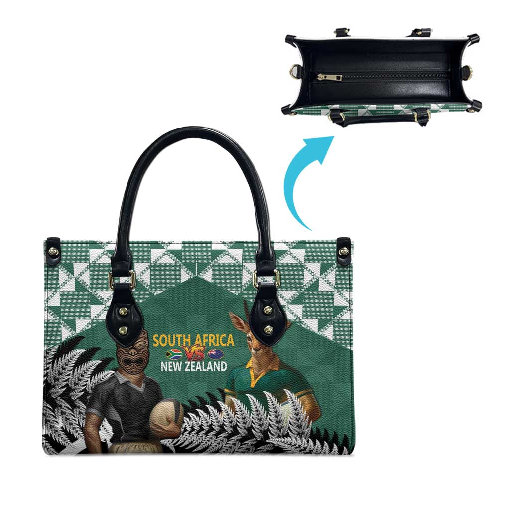 New Zealand South Africa Rugby Leather Bag Springboks Kente All Black Maori Together - Polynesian Pride