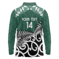 New Zealand South Africa Rugby Custom Long Sleeve Polo Shirt Springboks Kente All Black Maori Together - Polynesian Pride
