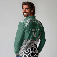 New Zealand South Africa Rugby Custom Long Sleeve Polo Shirt Springboks Kente All Black Maori Together - Polynesian Pride