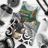 New Zealand South Africa Rugby Custom Men Tank Top Springboks Kente All Black Maori Together - Polynesian Pride