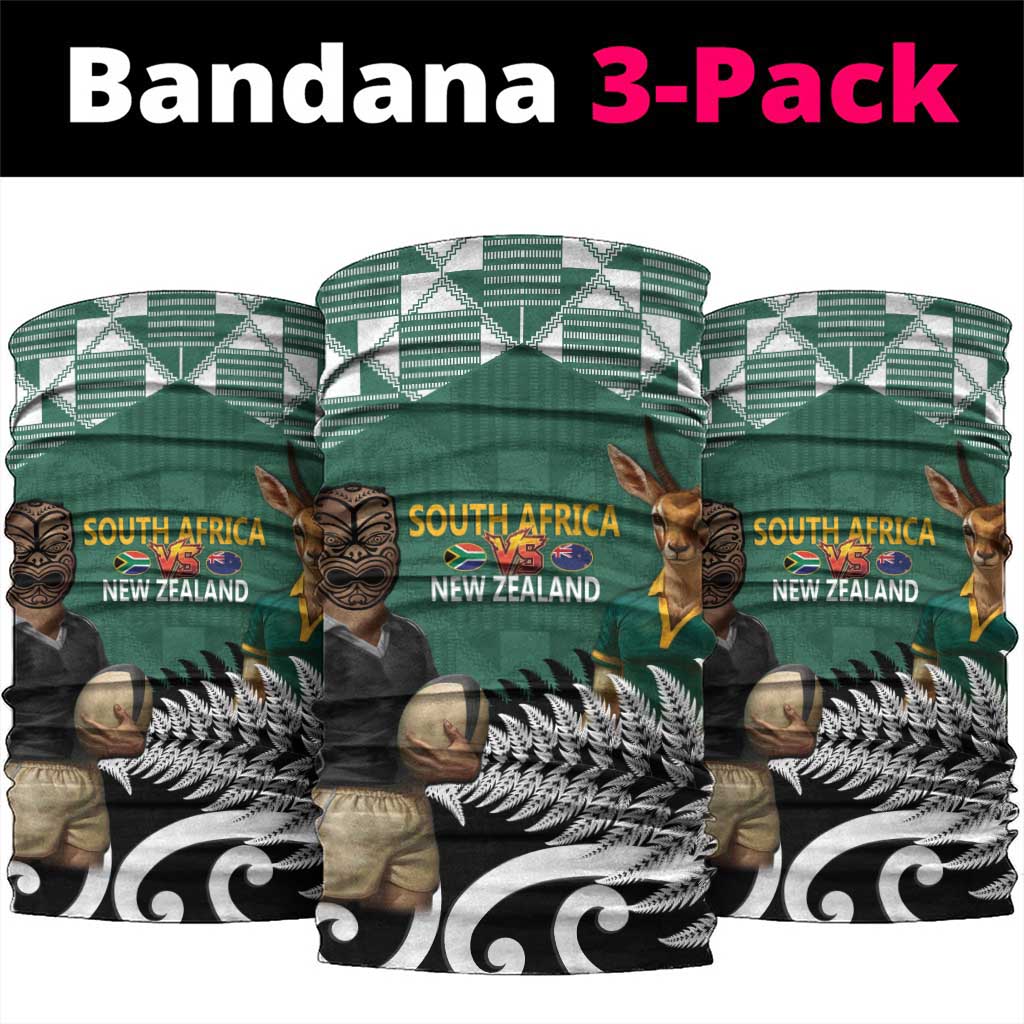 New Zealand South Africa Rugby Neck Gaiter Springboks Kente All Black Maori Together - Polynesian Pride
