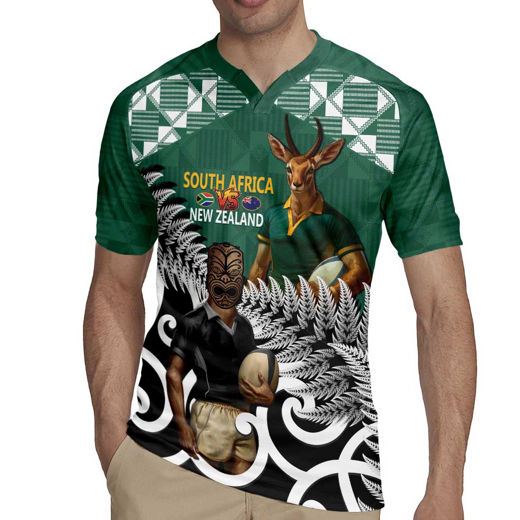 New Zealand South Africa Rugby Custom Rugby Jersey Springboks Kente All Black Maori Together - Polynesian Pride