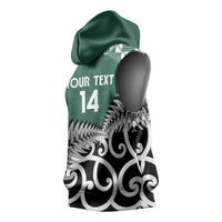 New Zealand South Africa Rugby Custom Sleeveless Hoodie Springboks Kente All Black Maori Together - Polynesian Pride
