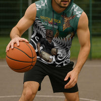 New Zealand South Africa Rugby Custom Sleeveless Hoodie Springboks Kente All Black Maori Together - Polynesian Pride
