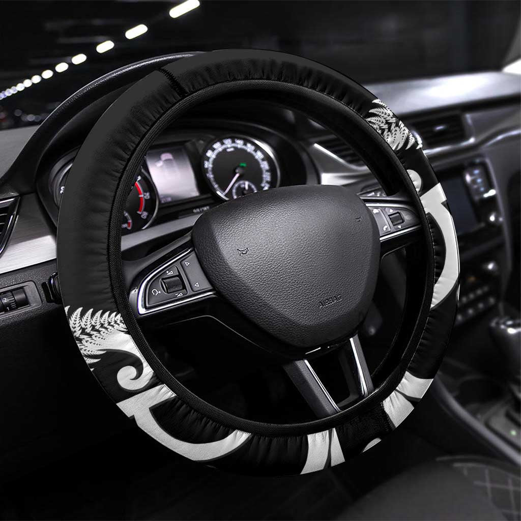 New Zealand South Africa Rugby Steering Wheel Cover Springboks Kente All Black Maori Together - Polynesian Pride