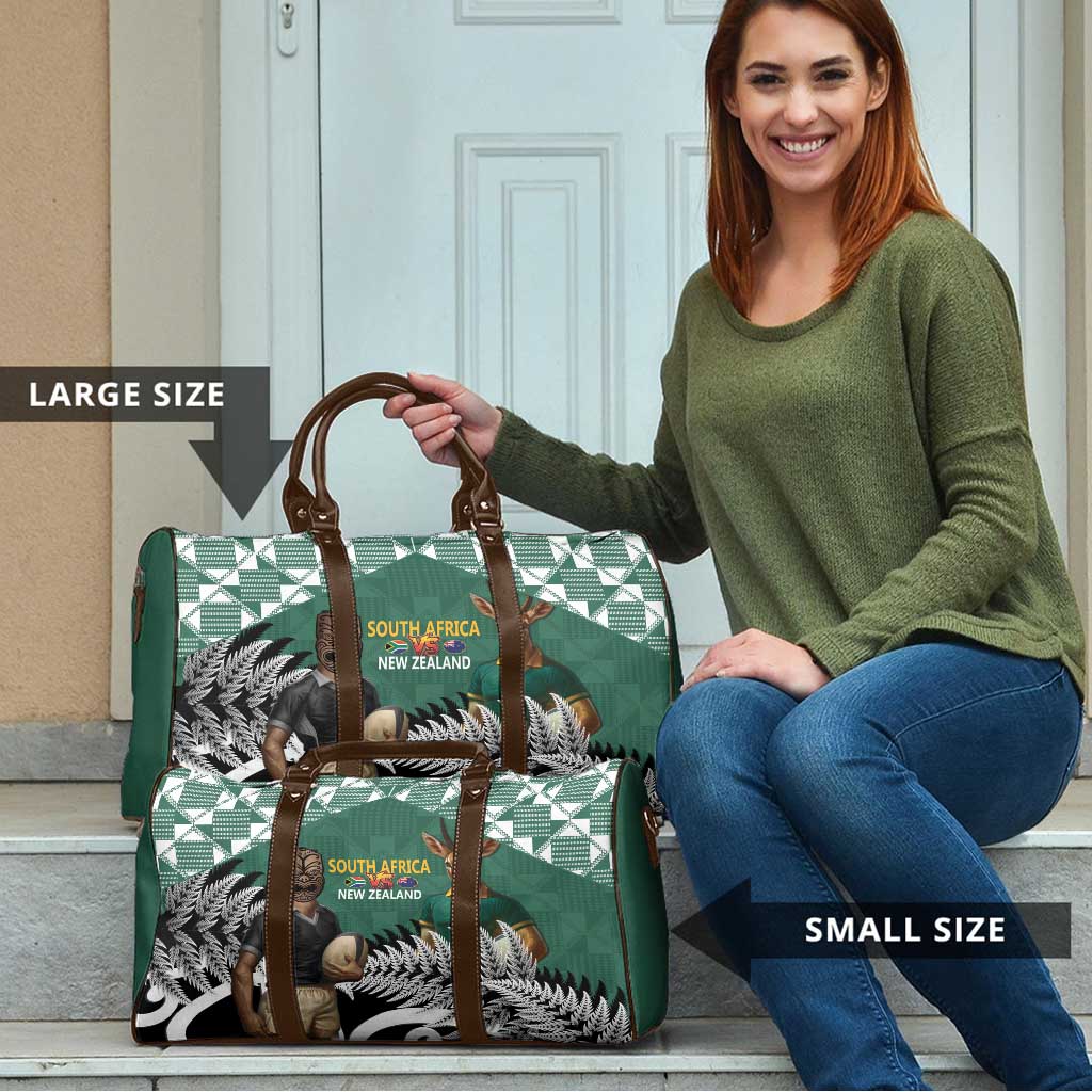 New Zealand South Africa Rugby Travel Bag Springboks Kente All Black Maori Together - Polynesian Pride